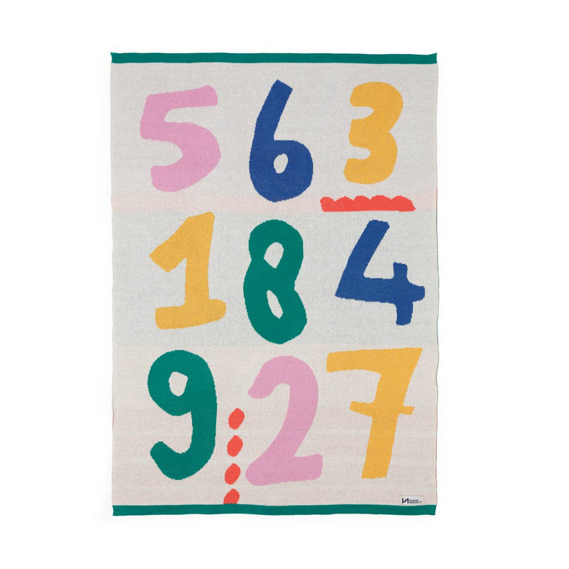 Number Multi-Coloured Cotton Baby Blanket