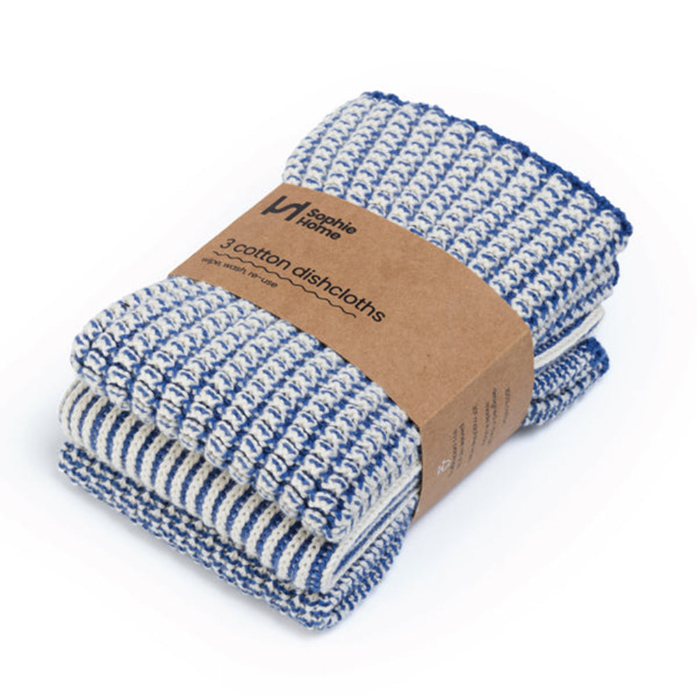 Reusable Textured Dishcloths in Cobalt