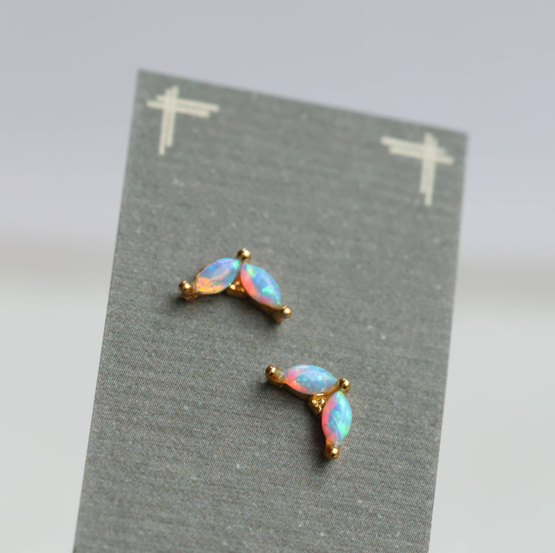 Opal Petal Stud Earrings