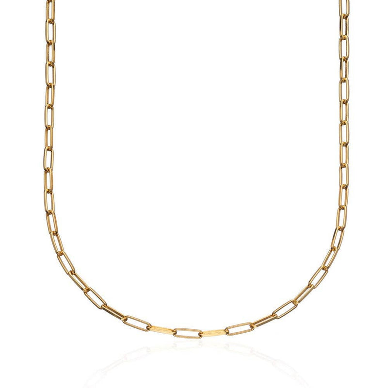 Box Link Chain Necklace | 18k Gold Plated Sterling Silver