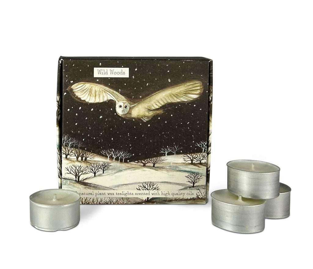 Box of 9 Scented Tealights: Wild Woods - Owl Design