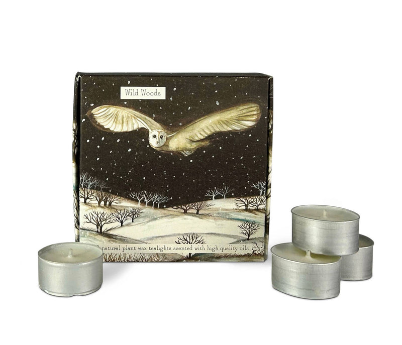 Box of 9 Scented Tealights: Wild Woods - Owl Design