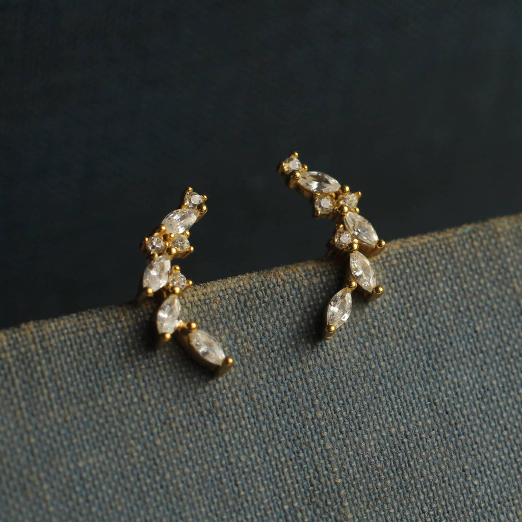 Laurel Wreath Leaf Stud Earrings