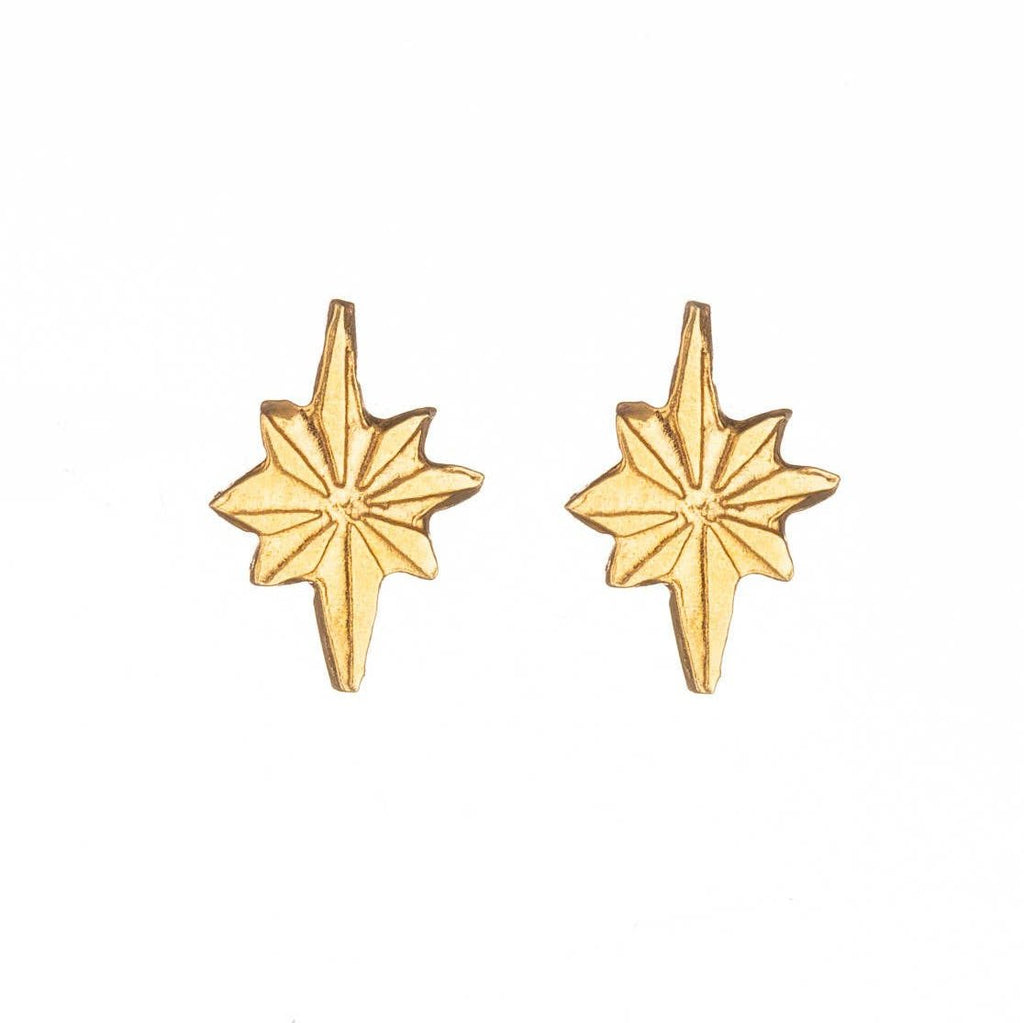 Star Stud Earrings, Gold Vermeil