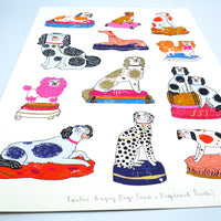 'Twelve Angry Dogs and a Perplexed Poodle' - Screenprint