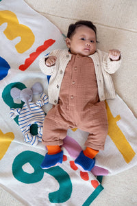 Number Multi-Coloured Cotton Baby Blanket