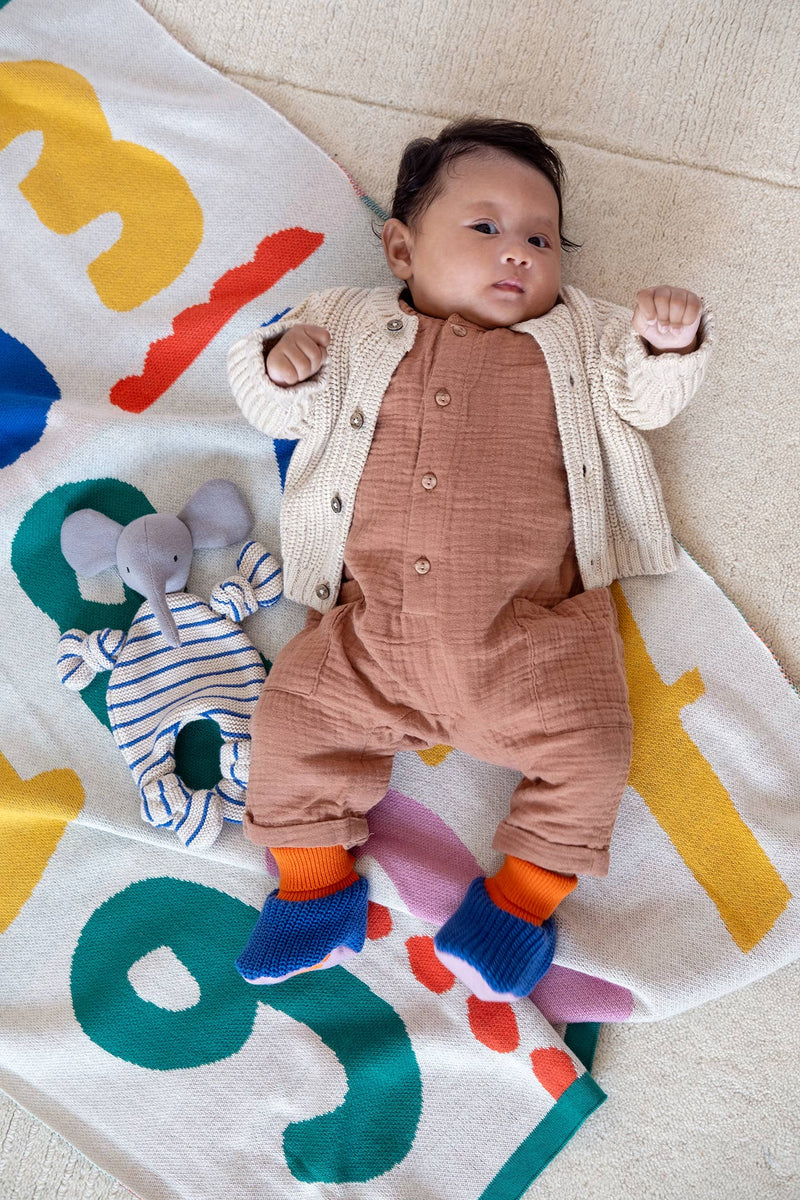 Number Multi-Coloured Cotton Baby Blanket