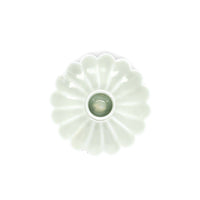 Enamel Flat Flower Candle Holder | Light Grey