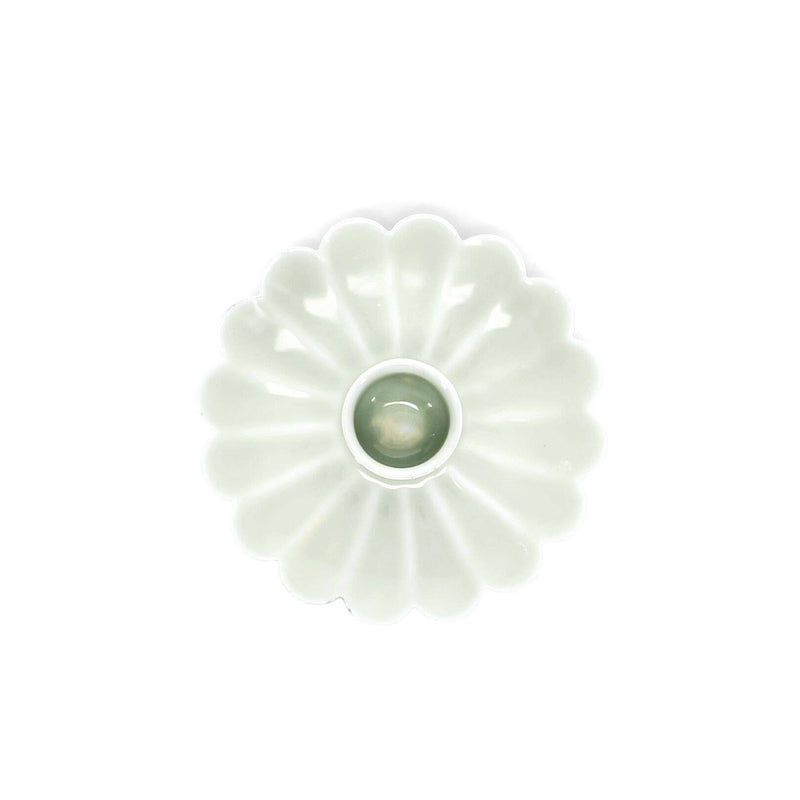 Enamel Flat Flower Candle Holder | Light Grey