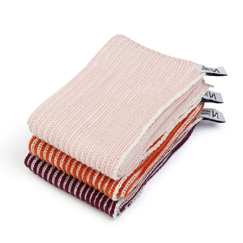 Reusable & Eco-Friendly Cotton Dishcloths: Ribbed Orange