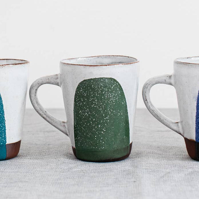Handmade Contemporary Terracotta Cup | Green