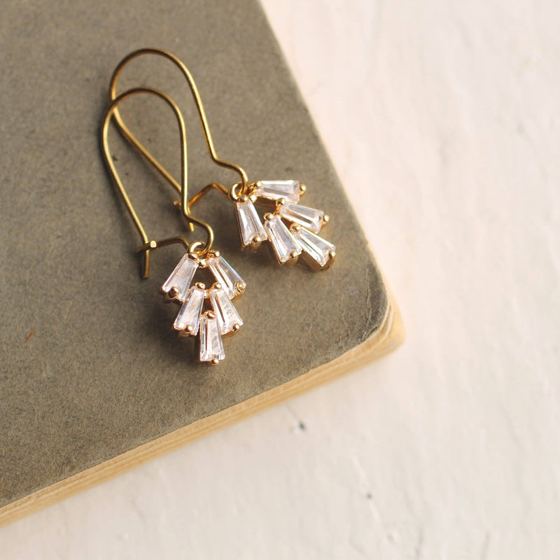 Art Deco Crystal Baguette Earrings