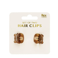 Set of Two Mini Hair Claw Clips | Brown bears