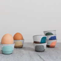 Handmade Contemporary Terracotta Egg Cup | Cobalt