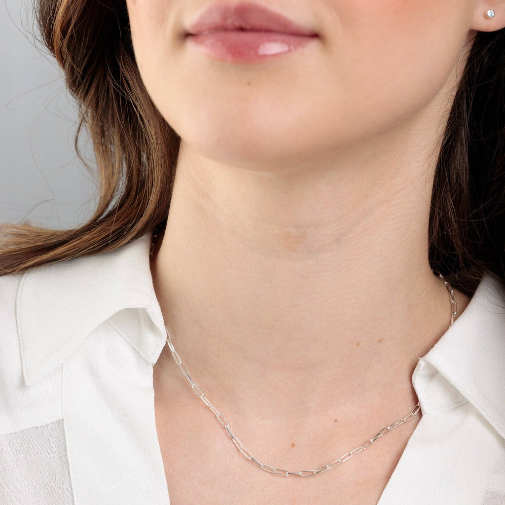 Box Link Chain Necklace | Sterling Silver