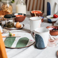 Handmade Contemporary Terracotta Cup | Green