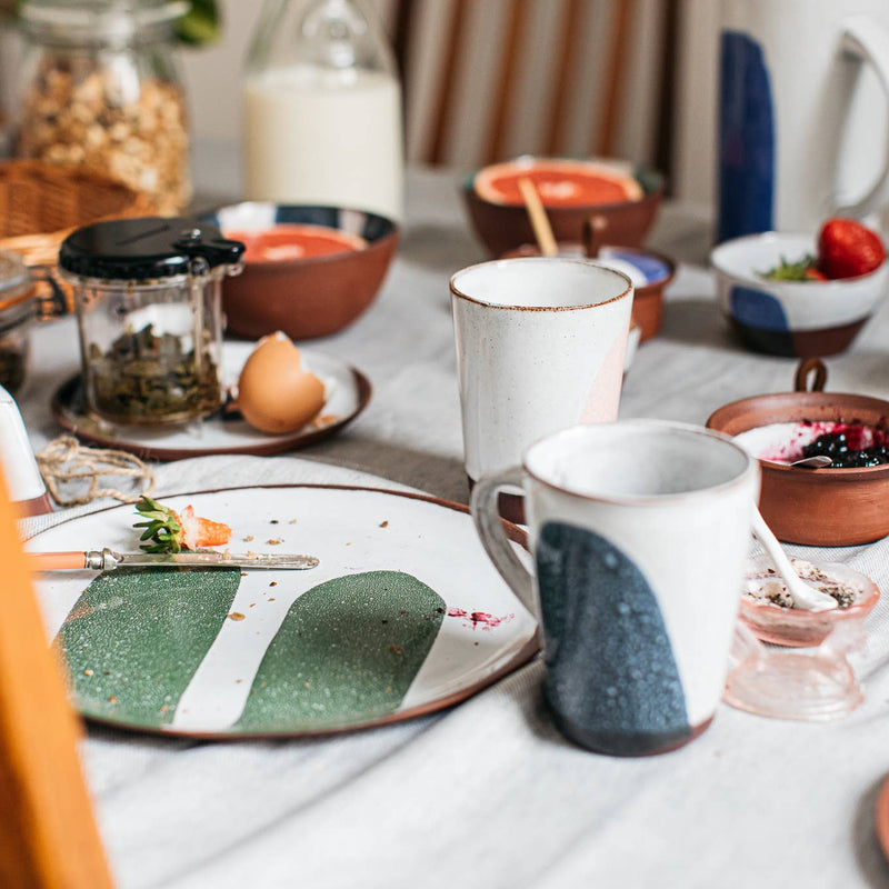Handmade Contemporary Terracotta Cup | Green