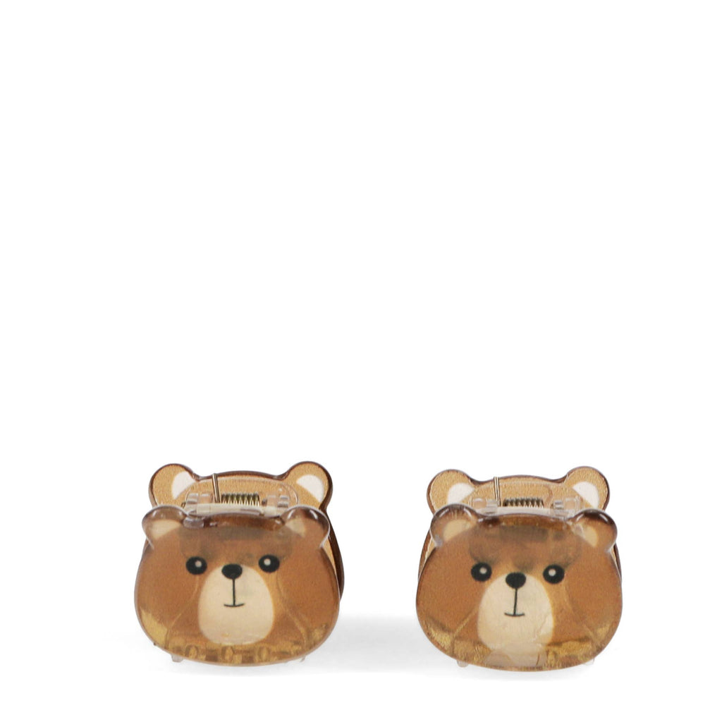 Set of Two Mini Hair Claw Clips | Brown bears