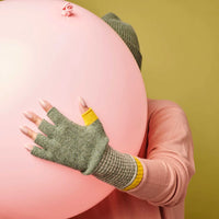 Soft Green & Electric Lambswool Fingerless Gloves