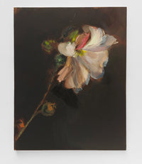 'Hollyhock I' Oil on board, Framed