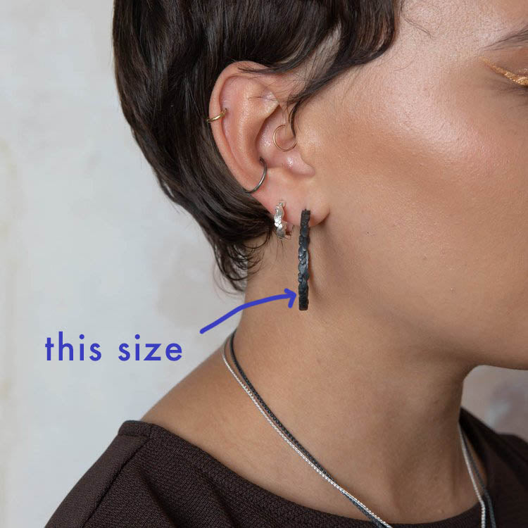 Freeform Layered Wing Hoop Earrings, Silver