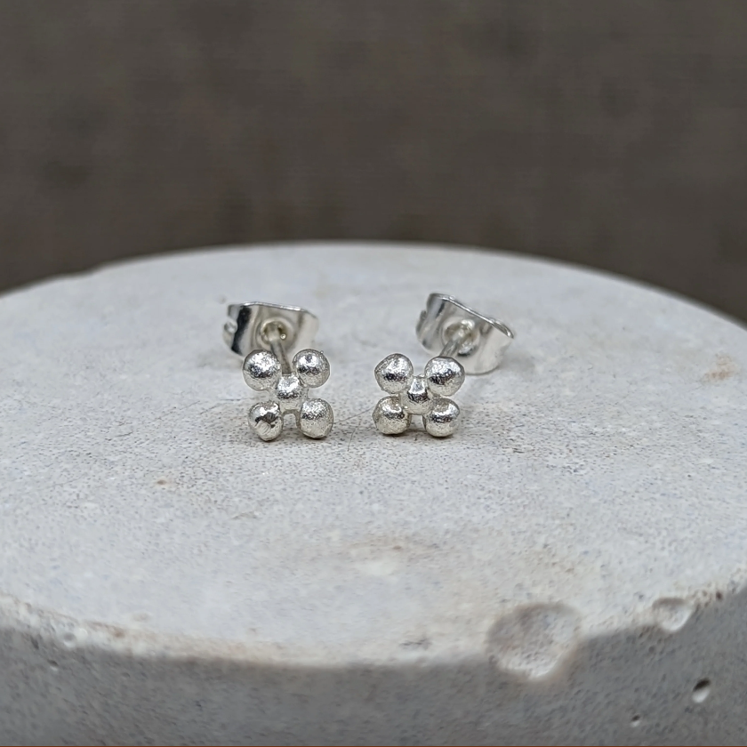 Mini Flower Studs, Silver