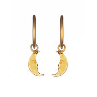 Moon Hoop Earrings, Gold