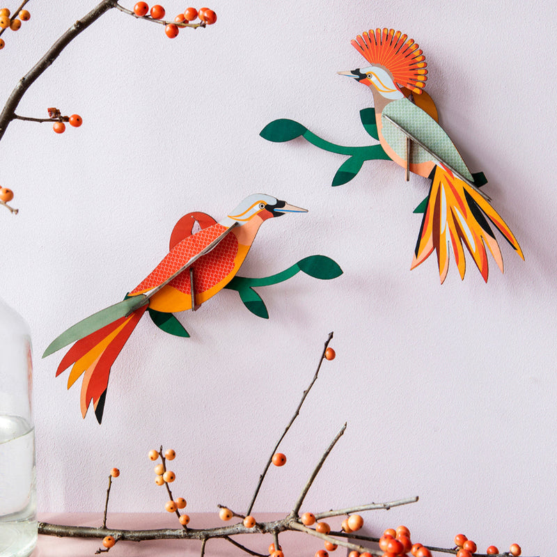 Pair of Obi Birds of Paradise Wall Art
