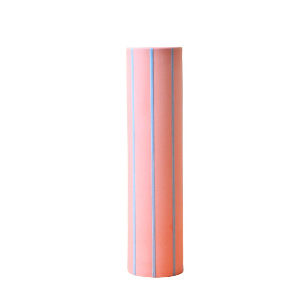 Coloured Striped Vase Siena Pink