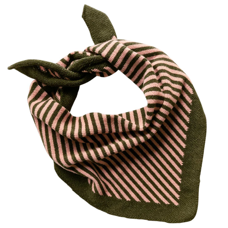 Lambswool Triangle Rust Stripe Neck Scarf (Copy)