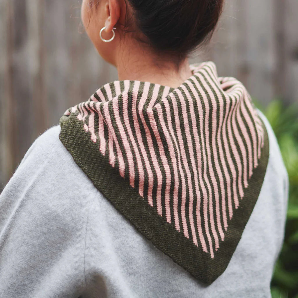 Lambswool Triangle Rust Stripe Neck Scarf (Copy)