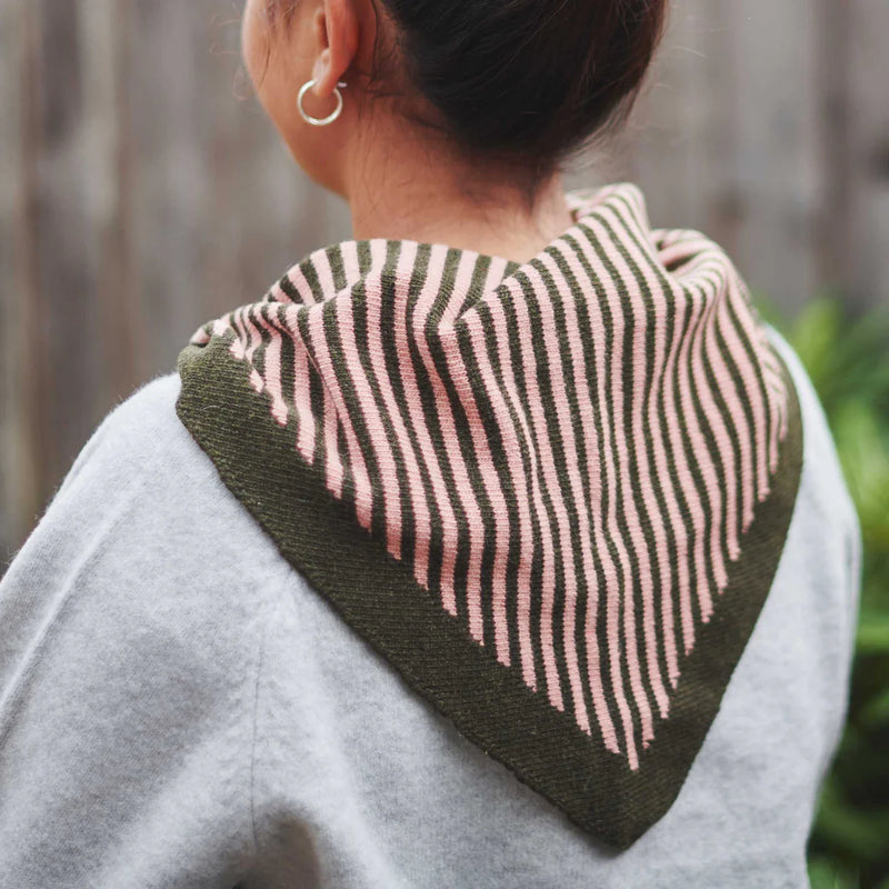 Lambswool Triangle Rust Stripe Neck Scarf (Copy)