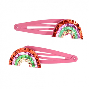 Rainbow Glitter Hairclip (set of two)
