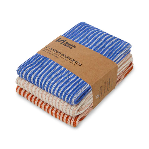 Reusable Ribbed Dishcloth in Cobalt