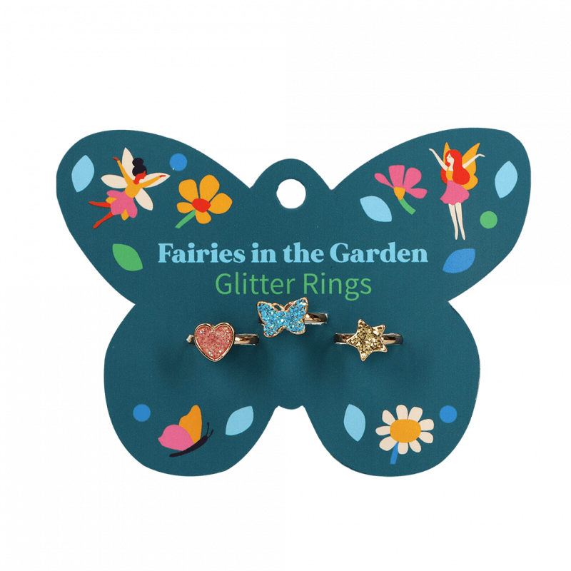 Fairies in the Garden Glitter Ring Set