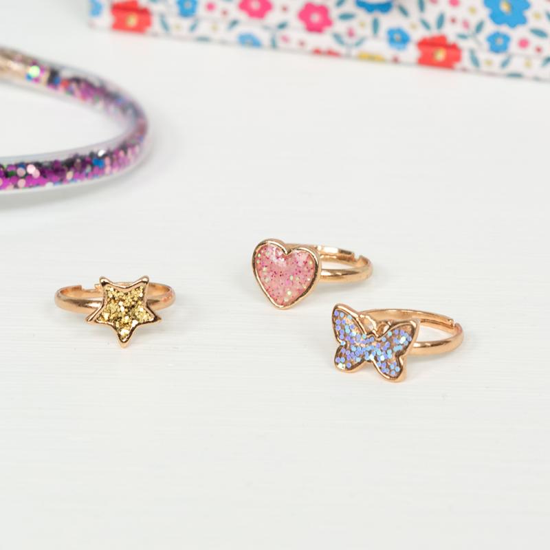 Fairies in the Garden Glitter Ring Set