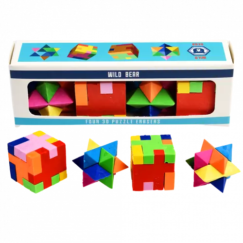 3D Puzzle Erasers (set of 4) - Wild Bear