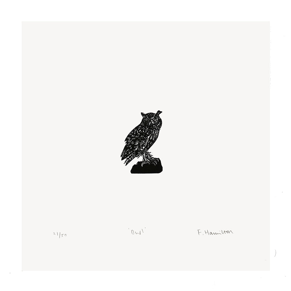 'Owl' Wood Engraving by Fiona Hamilton
