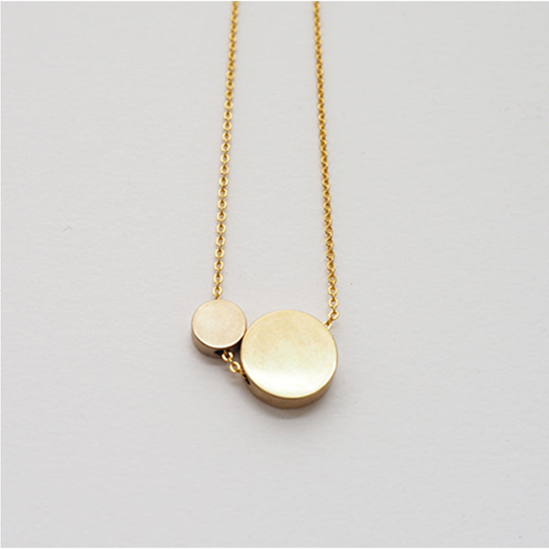Big Brass Circle & Small Brass Circle Necklace