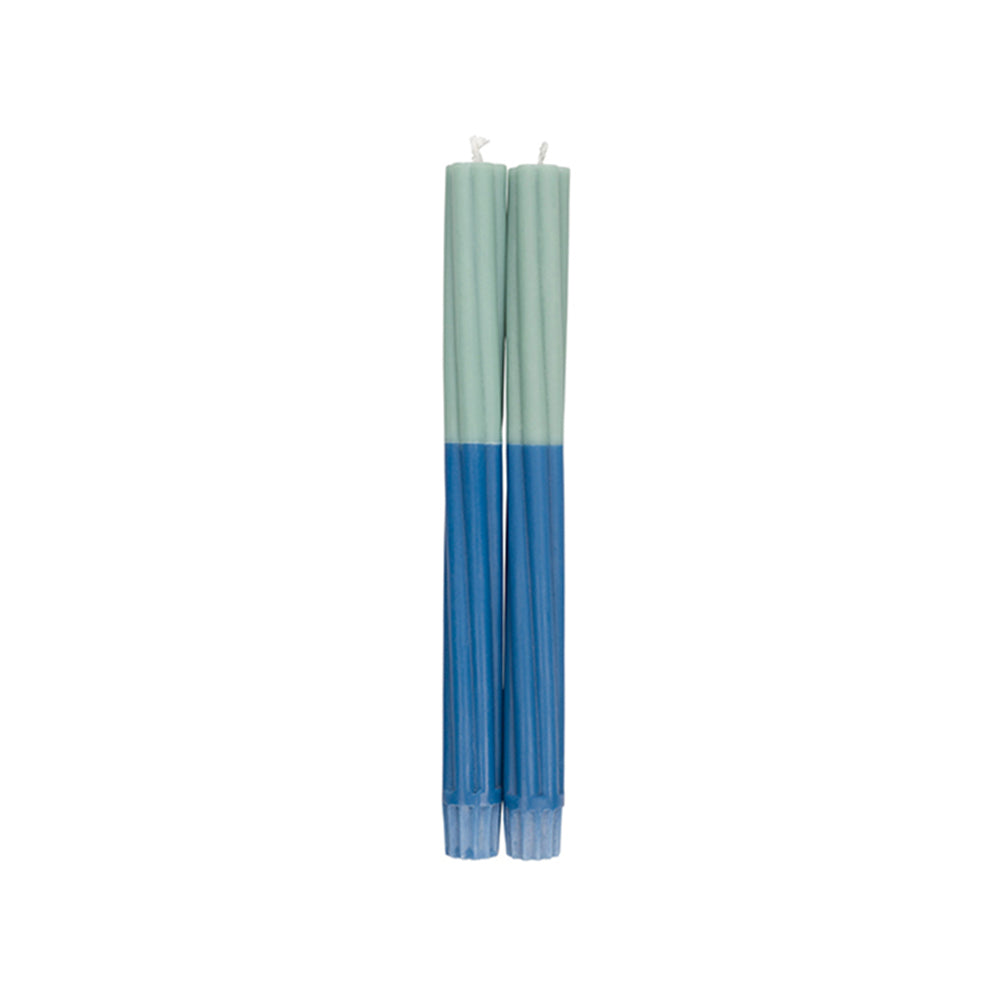 Opaline and Saxe, Blue Eco Dinner Candles, Set of 2