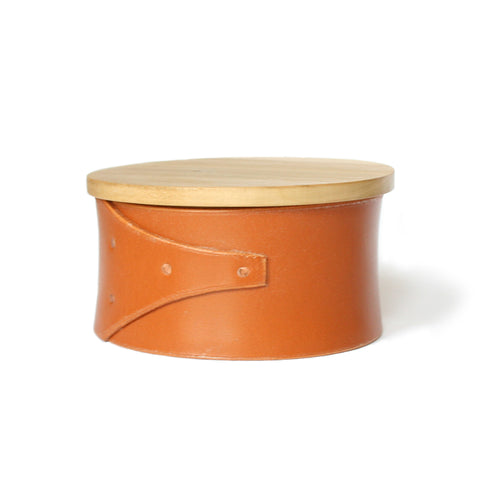 Large Tan Leather and Wood Shaker Style Box