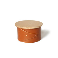 Small Tan Leather and Wood Shaker Style Box