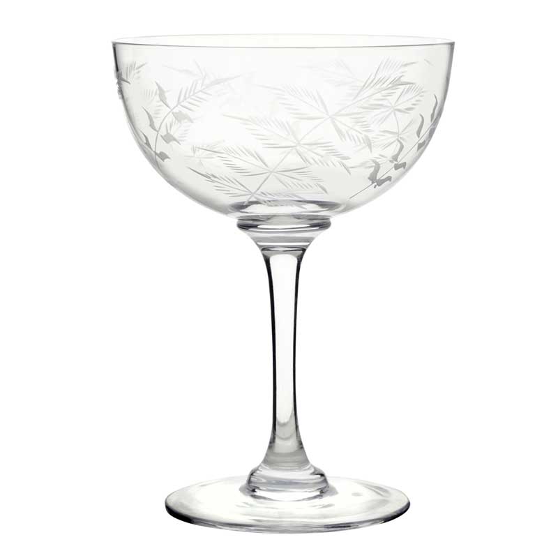 Fern Crystal Glass Champagne Saucer 