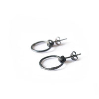 Oxidised Silver Wire Hoop Earrings
