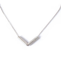 Silver Reticulated Tube Necklace