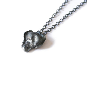 Oxidised Silver Organic Cast Necklace