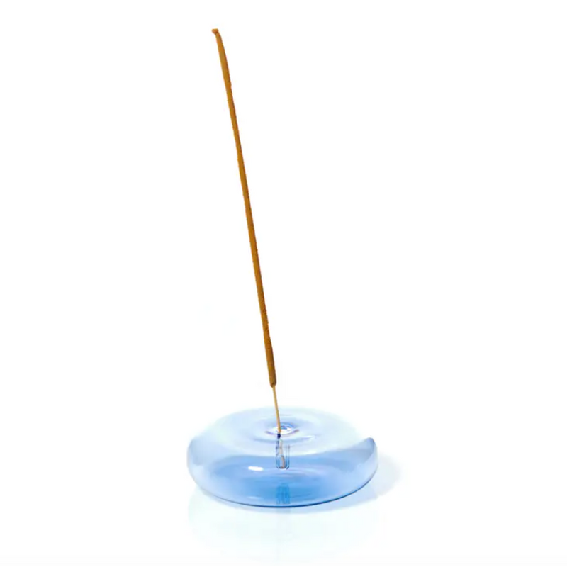 Blue Glass Dimple Incense Holder