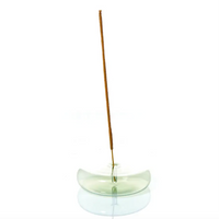 Green Glass Dimple Incense Holder