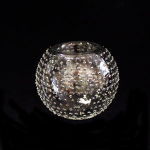Silver 'Jubilee' hand-blown glass votive