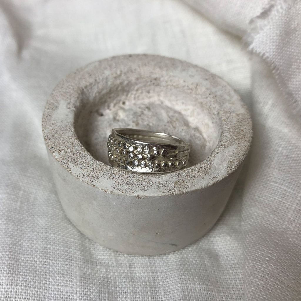 Chunky Pebble Scatter Ring, Silver
